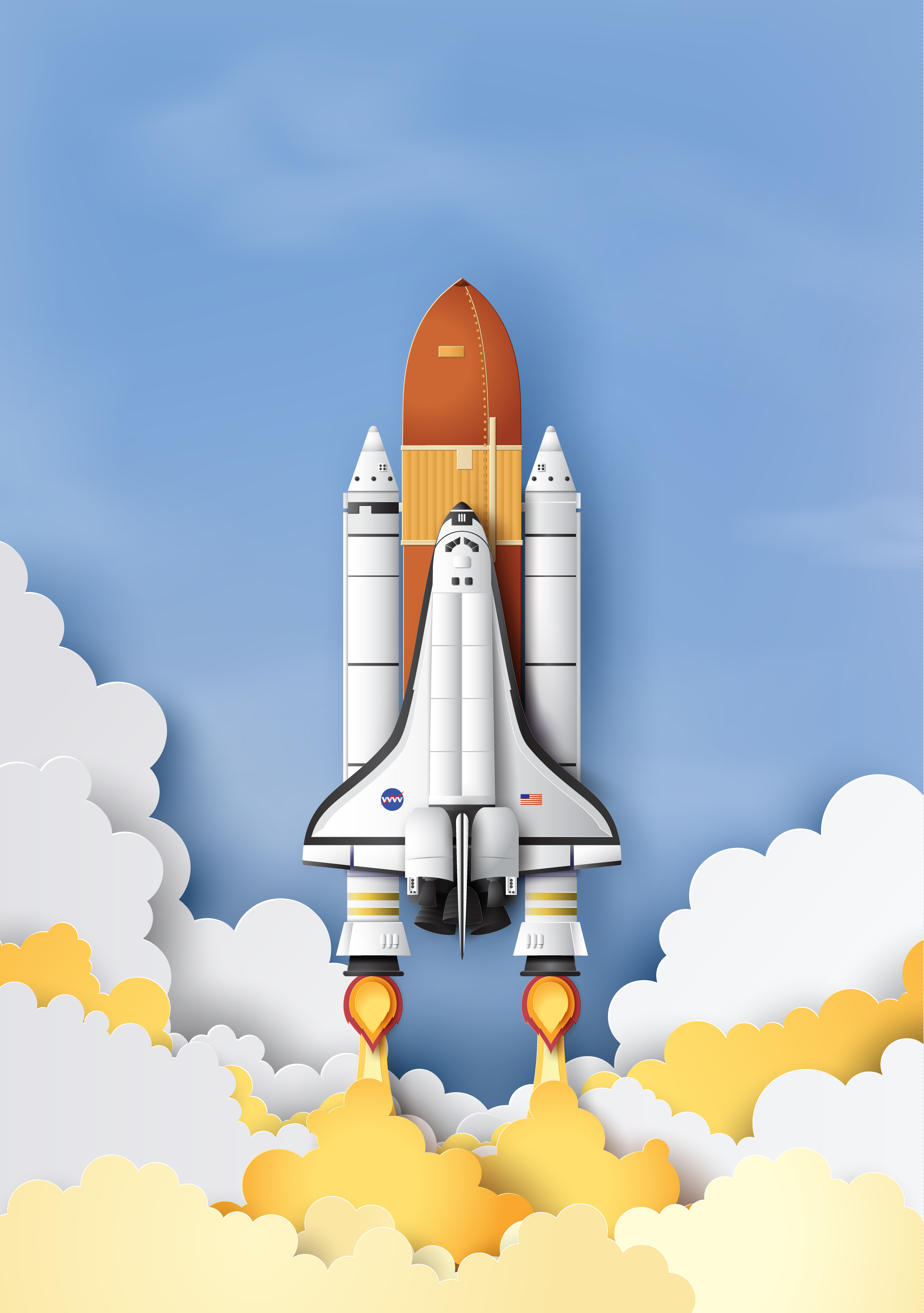Space shuttle taking off on a mission 585869 Vector Art at Vecteezy