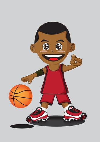 basketball player cartoon vector