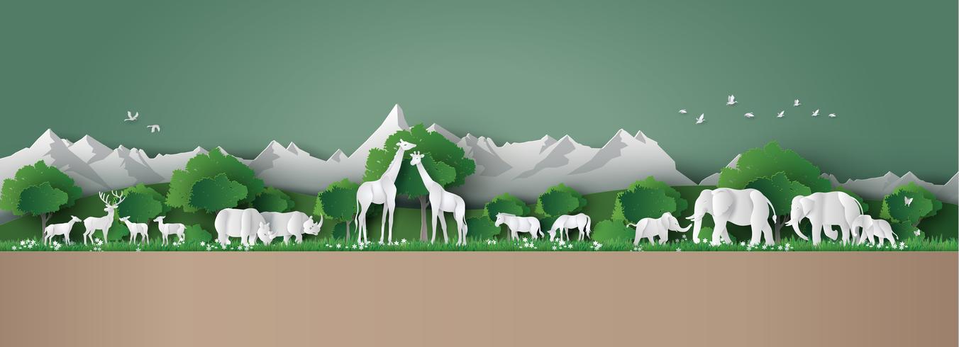  Concept of World Wildlife Day vector