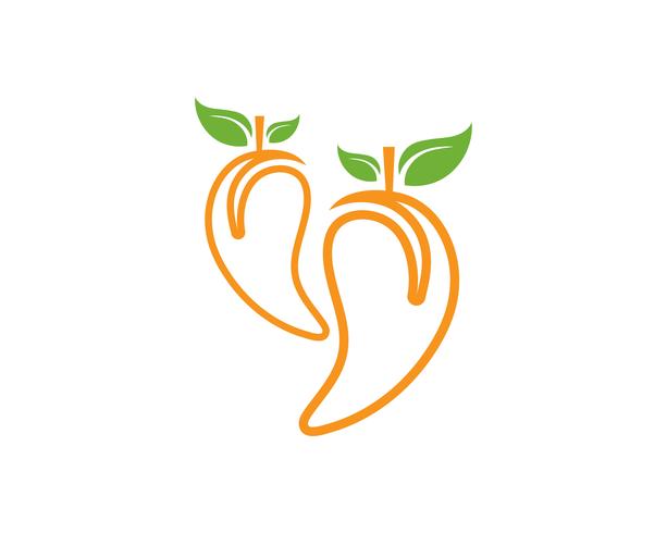 Mango in flat style. Mango vector logo. Mango