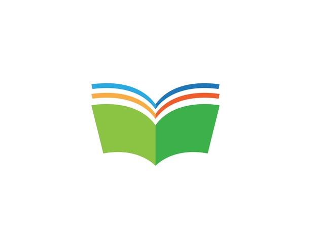 Libro de lectura de logotipo y símbolos iconos de plantilla vector