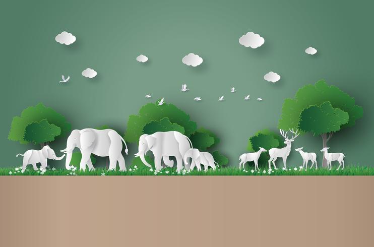 concepto ecológico y día mundial de la vida silvestre vector