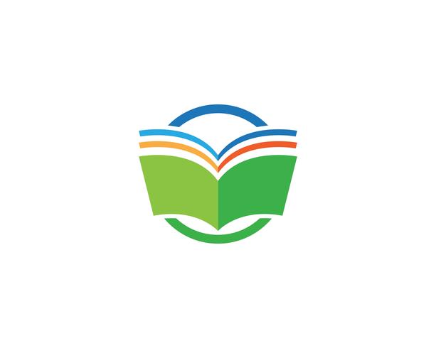 Libro de lectura de logotipo y símbolos iconos de plantilla vector