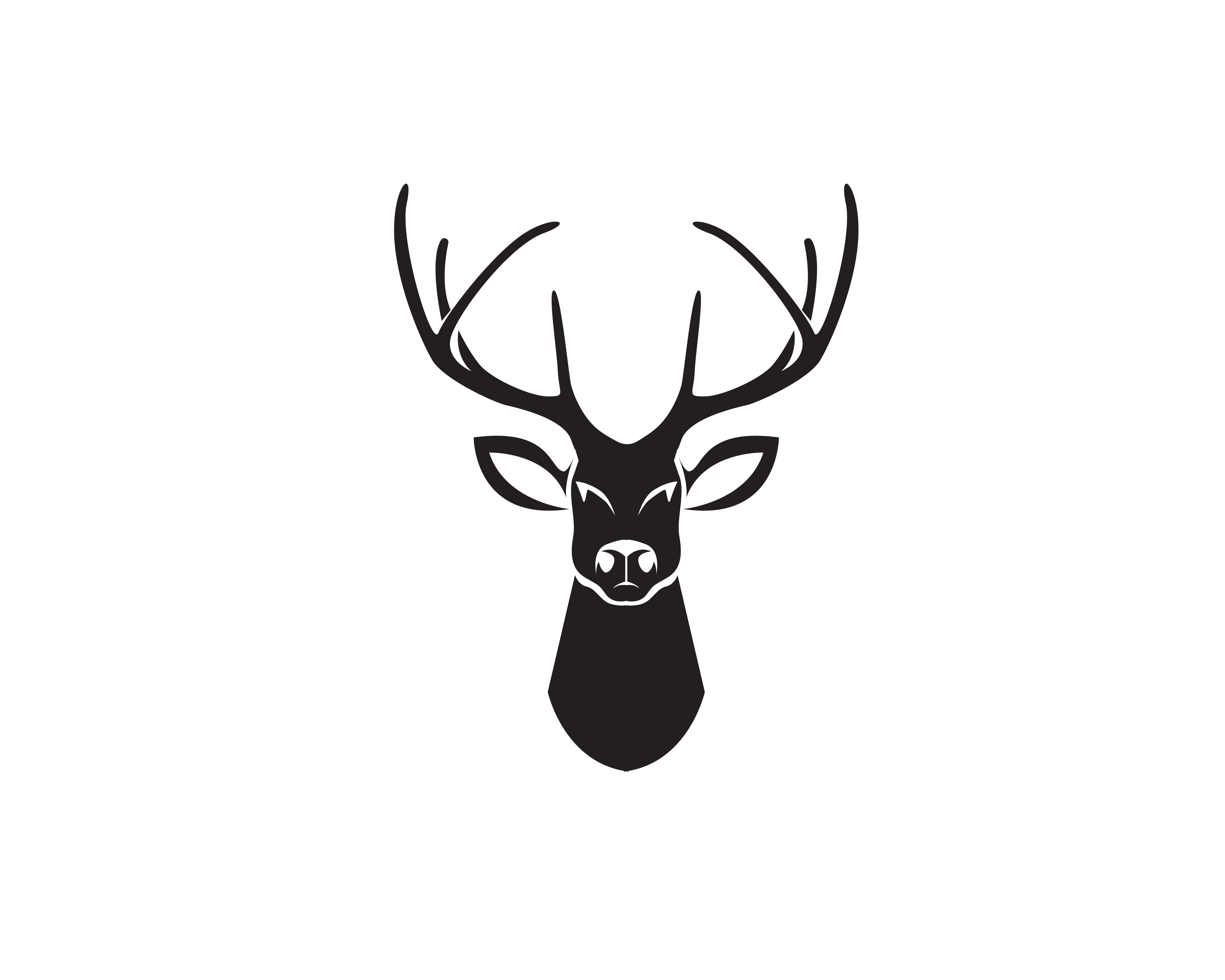 Head deer animals logo black silhouete icons 585990 Vector Art at Vecteezy