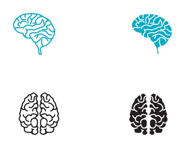 Plantilla de logotipo de cerebro e iconos de símbolos vector