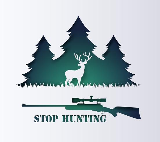  concept of stop hunting animal vector