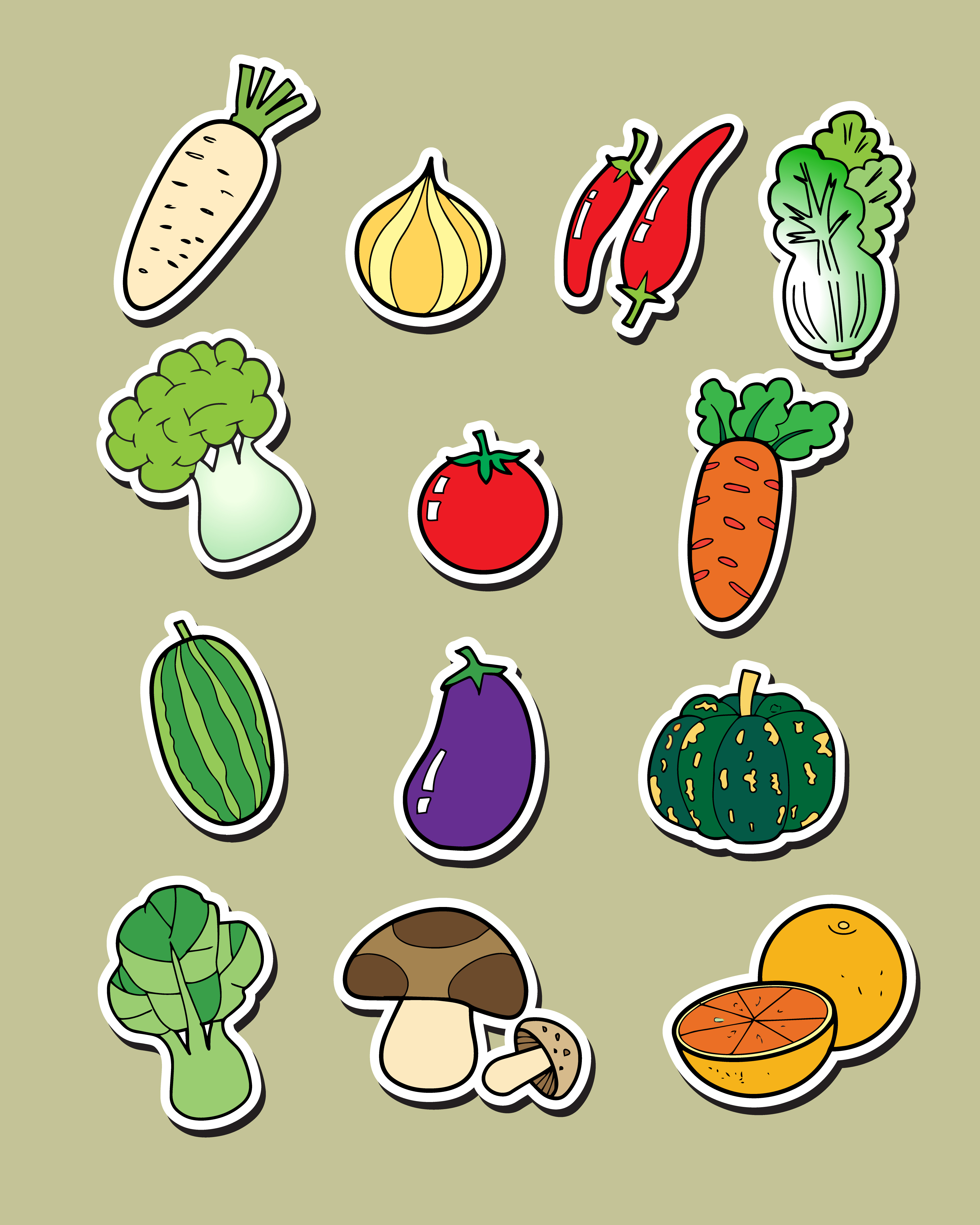 Freehand drawing vegetables. 586075 Vector Art at Vecteezy