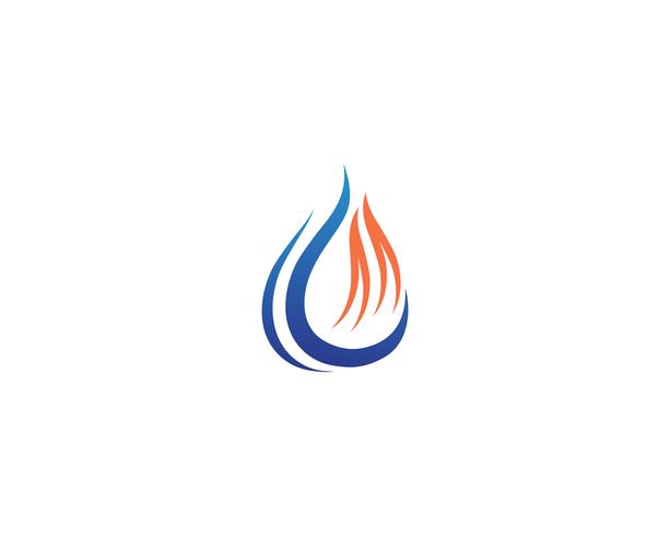 Plantilla de logotipo de gota de agua y fuego vector