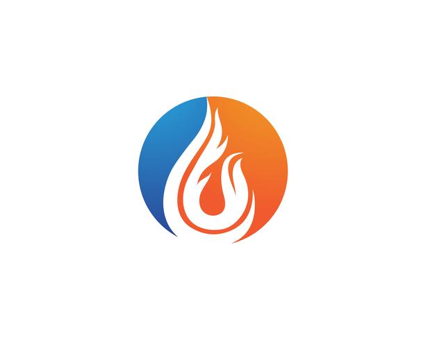 Water drop and fire logo template illustration vector