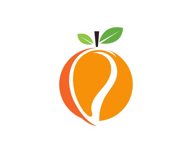 Mango in flat style. Mango vector logo. Mango