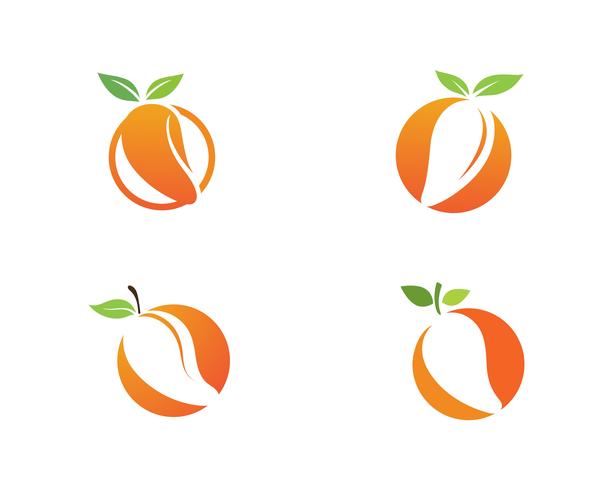 Mango in flat style. Mango vector logo. Mango