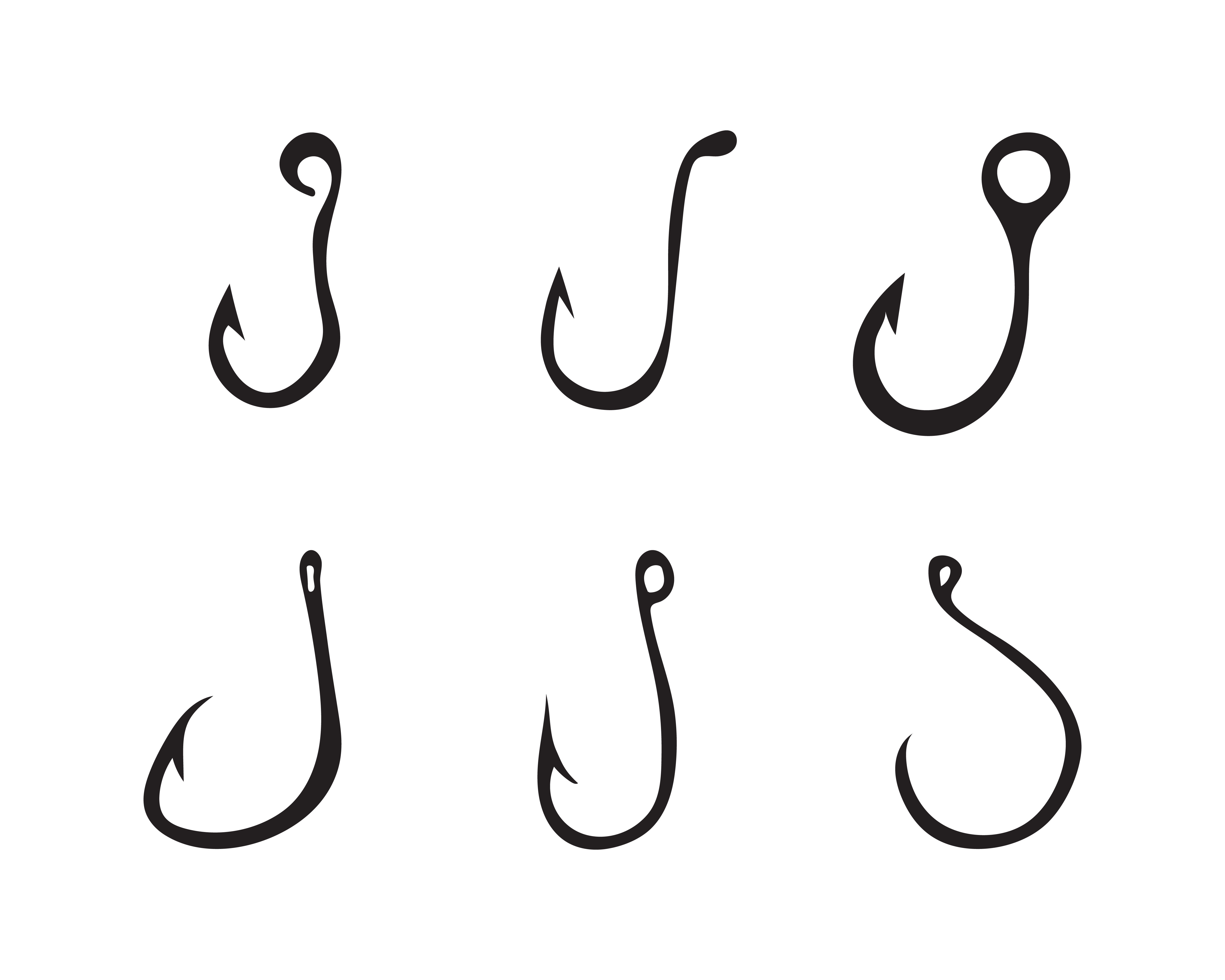 Fishing hooks vector image black - Download Free Vectors ...