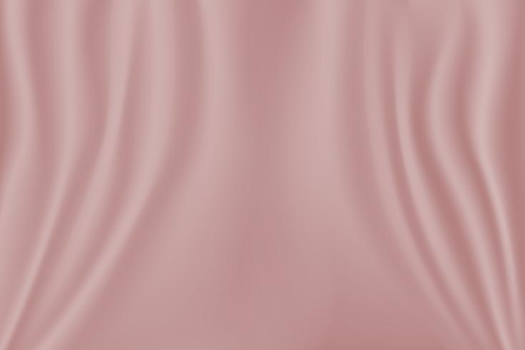 Seda rosa satinada. Tela de tela textil con pliegues ondulados. Antecedentes abstractos de la textura. Tela de pliegue. vector