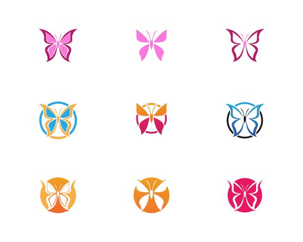 Diseño de icono de mariposa de belleza vector