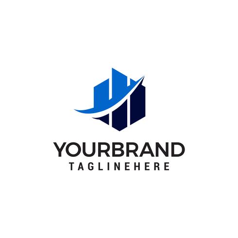 Rise up building real estate chart logo vector