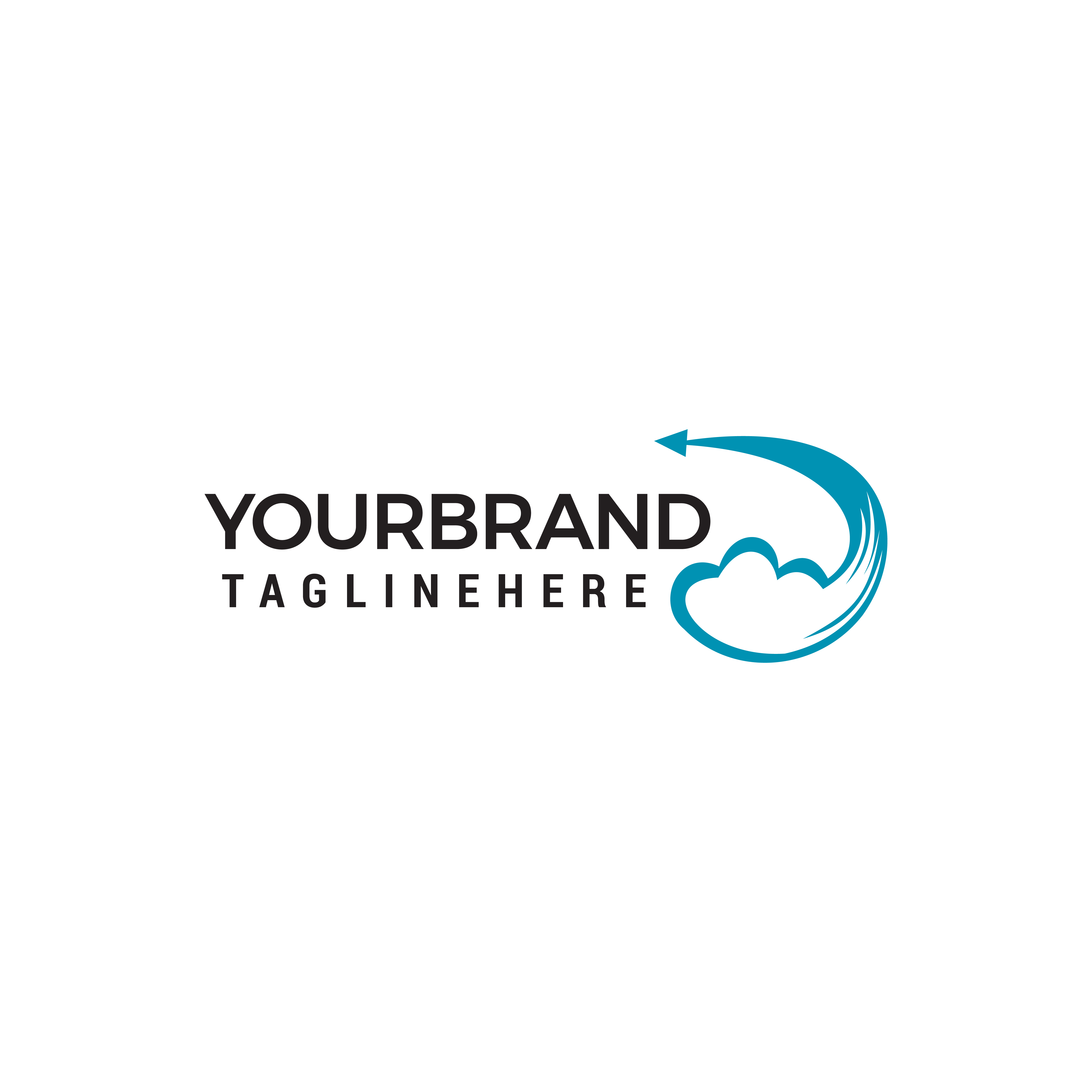 Creative Cloud Logo Design. Creative Vector icon of a blue cloud with