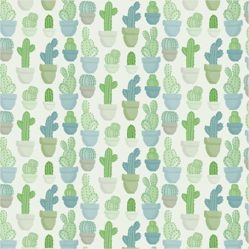 Vector Seamless Cacti Pattern