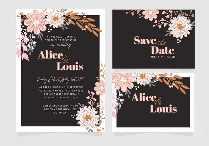 Vector Elegant Wedding Invitation Template