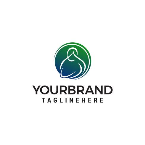 mother holding baby logo design concept template vector