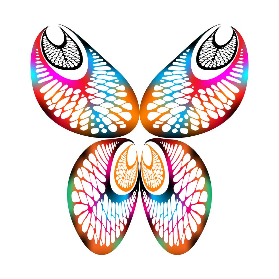 Banana stalk stamping in butterfly shape 586859 Vector Art at Vecteezy