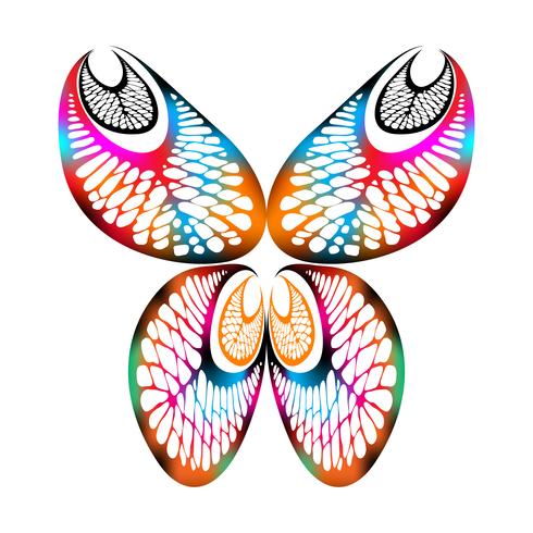 Banana stalk stamping in butterfly shape vector