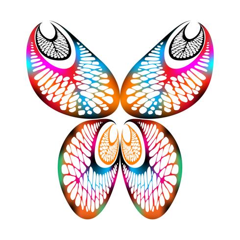 Tallo de plátano estampado en forma de mariposa vector