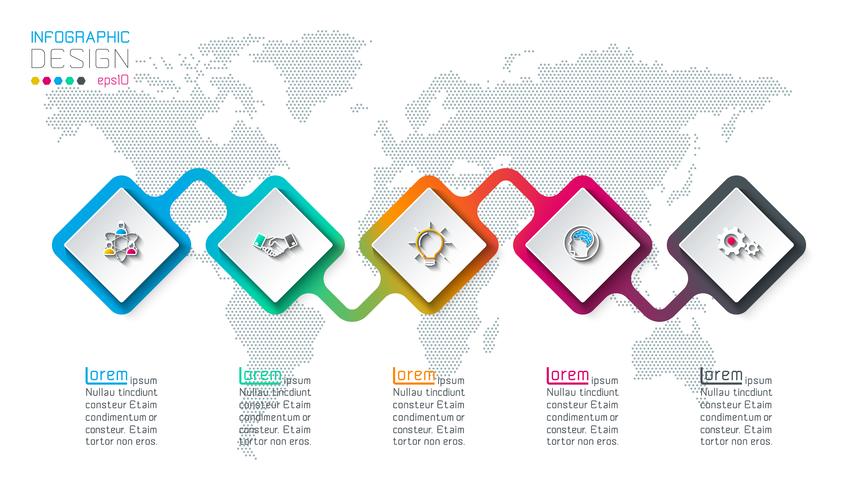 Square label infographic vector