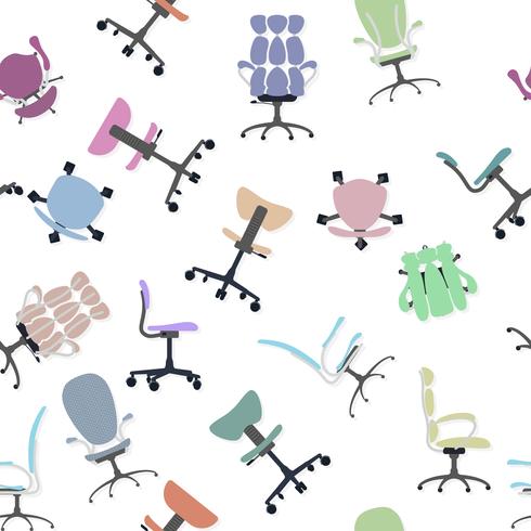 Chair collection and seamless pattern. vector