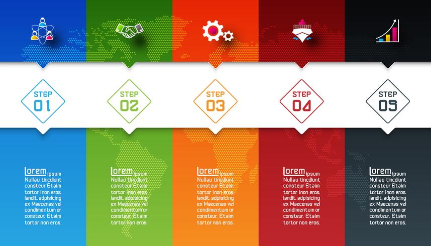 Colorful bars with business icon infographics. vector