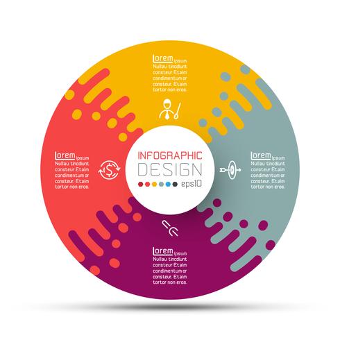 Business circle labels shape infographic groups bar. vector