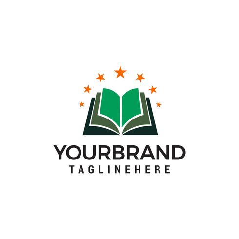 book star logo design concept template vector