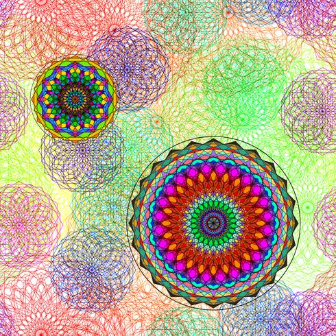 Geometric pattern with circle color line on vector graphic art.