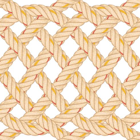 Seamless pattern with rope bending. vector