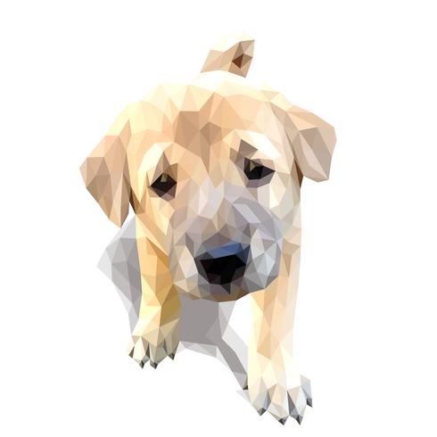 Puppy polygon vector art.