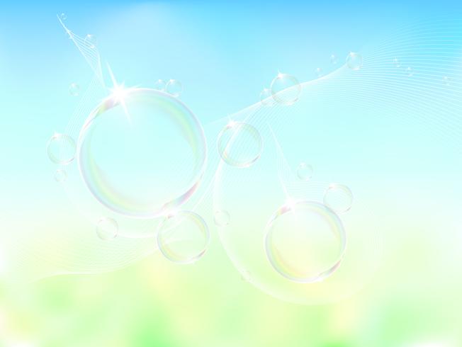 Transparent bubble on vector graphic art.