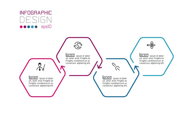 Hexagon inforgraphics on vector graphic art.