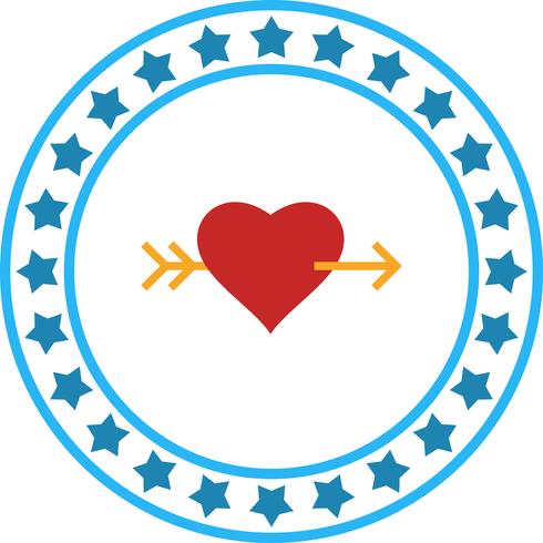 Icono de flecha de cruz de corazón de vector