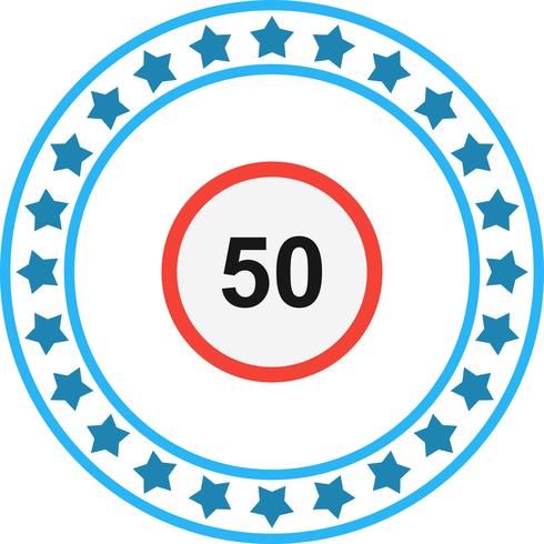 Vector Speed Limit 50 Icon
