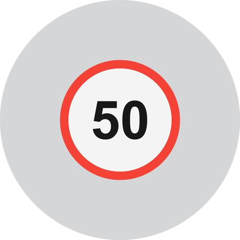 Vector Speed Limit 50 Icon