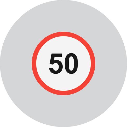 Vector Speed Limit 50 Icon