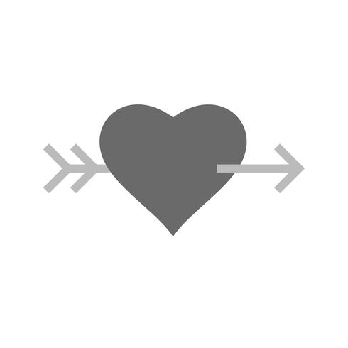 Icono de flecha de cruz de corazón de vector