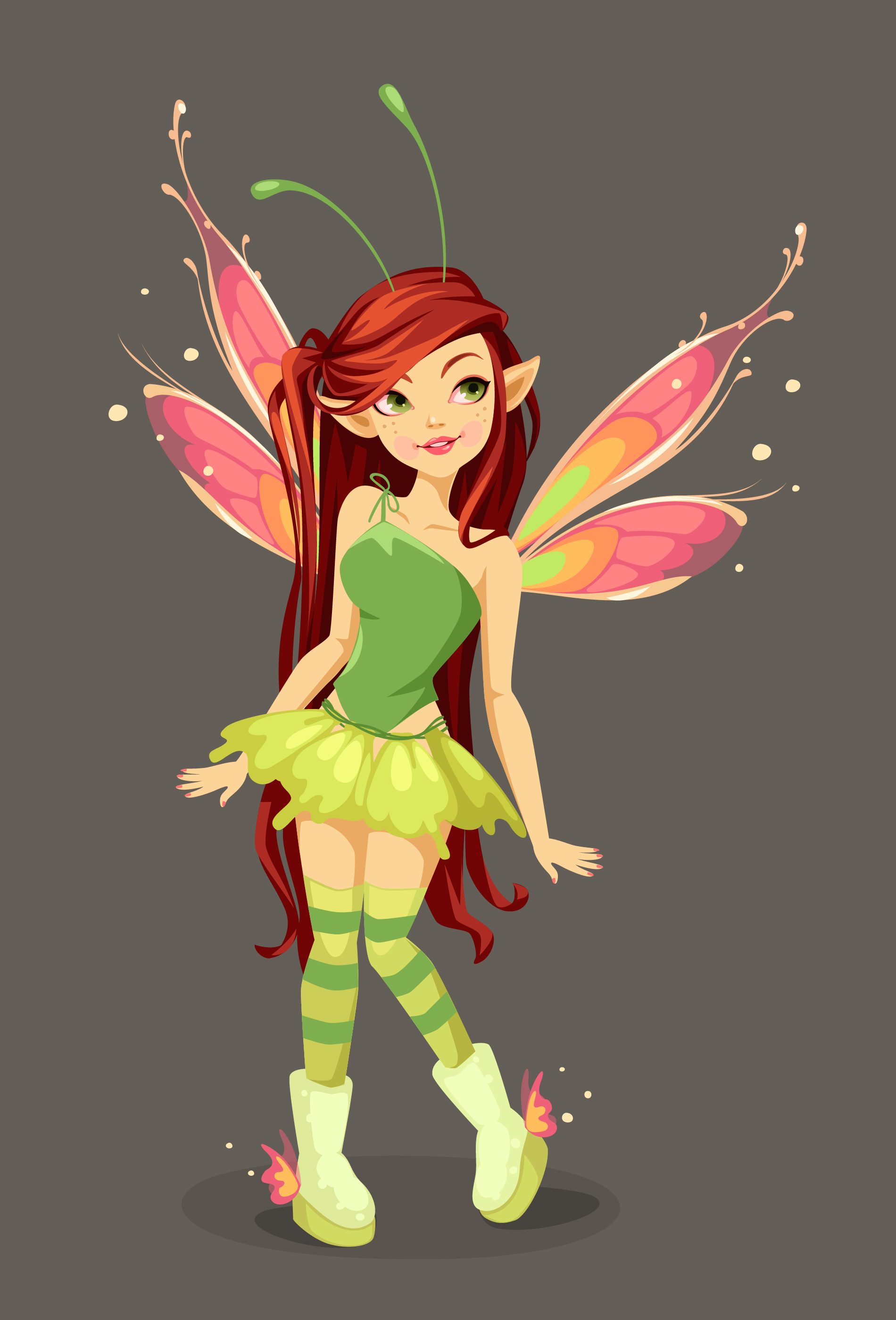 Butterfly Fairy standing - Download Free Vectors, Clipart Graphics