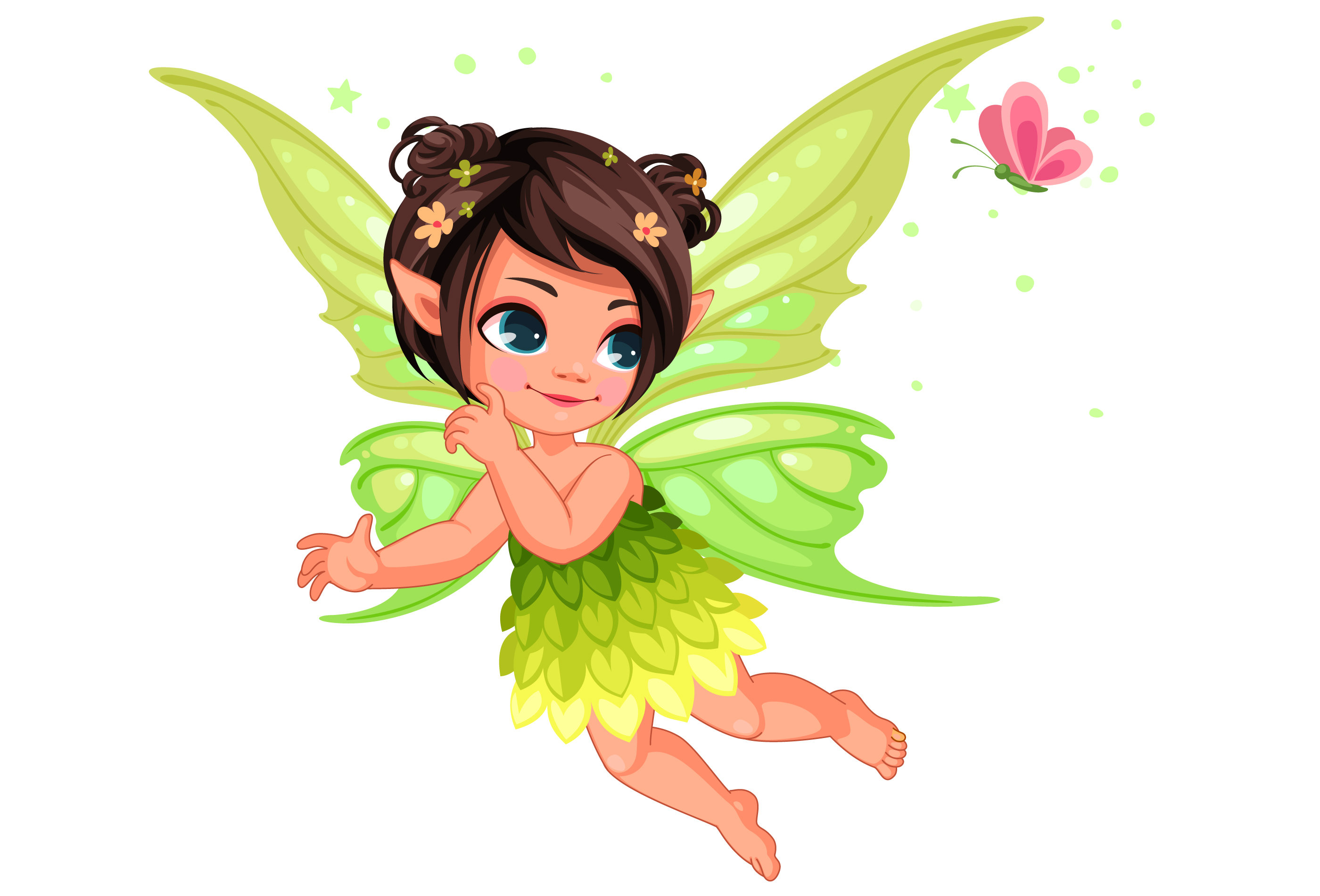 Beautiful little nature fairy flying Vecteezy