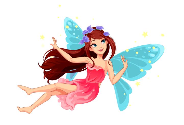 Beautiful flying fairy vector