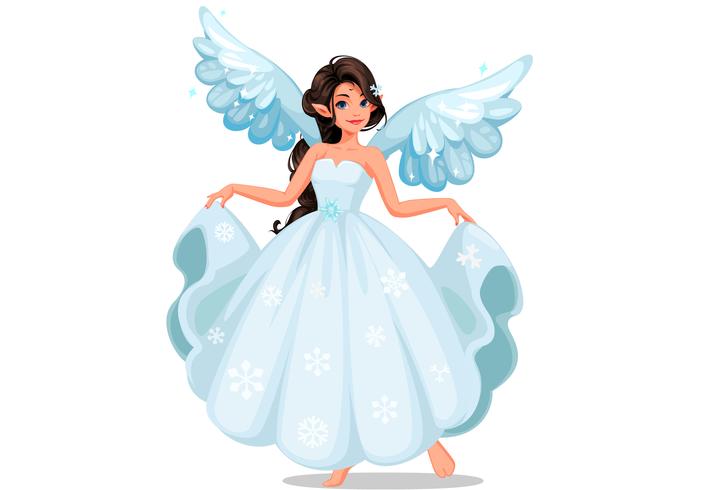 Beautiful cute snow fairy 1 vector