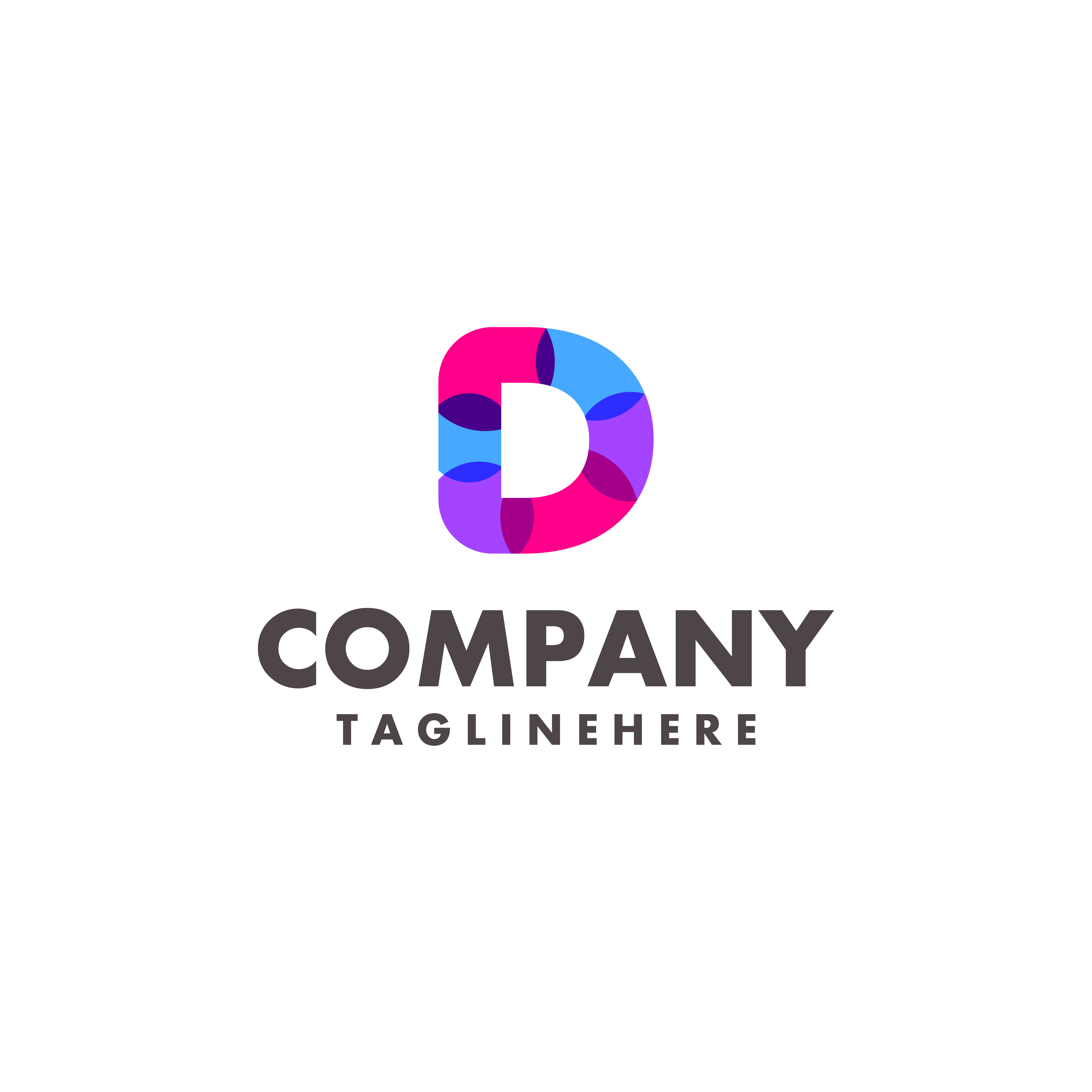 abstract colorful letter D logo design for business company with modern