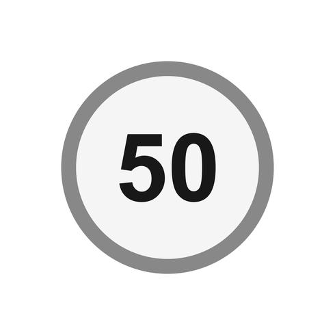 Vector Speed Limit 50 Icon