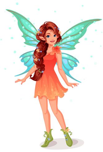 Cute little fairy standing vector