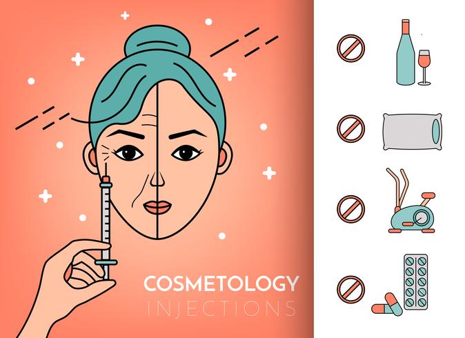 Cosmetic injections. Infographics vector