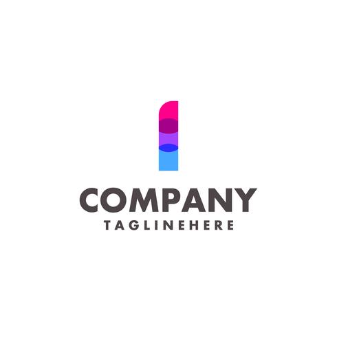 abstract colorful letter I logo design for business company with modern neon color vector